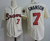 Atlanta Braves #7 Dansby Swanson Cream Flexbase Collection Stitched Jersey,baseball caps,new era cap wholesale,wholesale hats